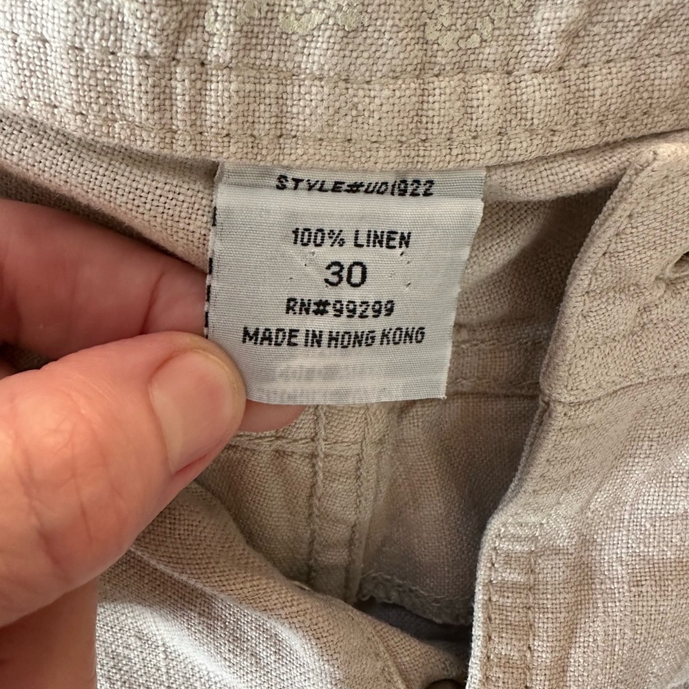 Level 99 Beige Tan Linen Culottes shorts Textured Shorts size 30 - Picture 5 of 5